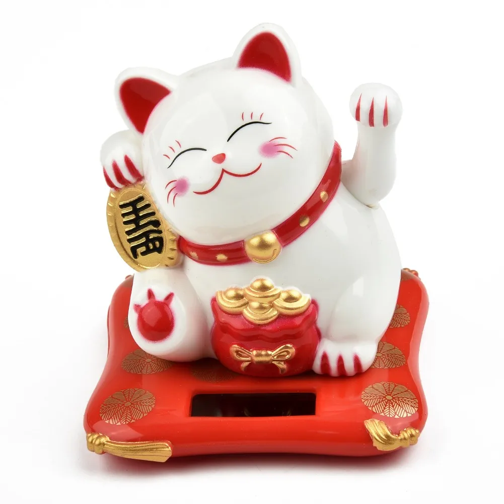 Solar Lucky Cats Waving Cat Solar Cat Solar Cute Waving Cats Good Luck Fortunes Gifts Home Decoration Car Decoration Ornaments