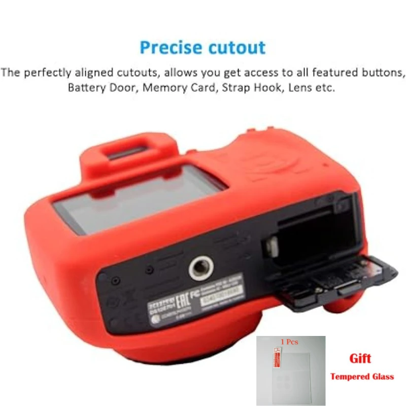 For Canon 3000D 4000D Protective Silicone DSLR Skin Cover, Shockproof, Dustproof Armor Skin Case + 1PCS Free Tempered Film