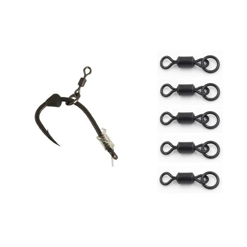 20pcs Carp Fishing Accessories 8-shaped Ring With Ring 4/6/7/8 American Swivel With Ring European Fishing Connector Accessories