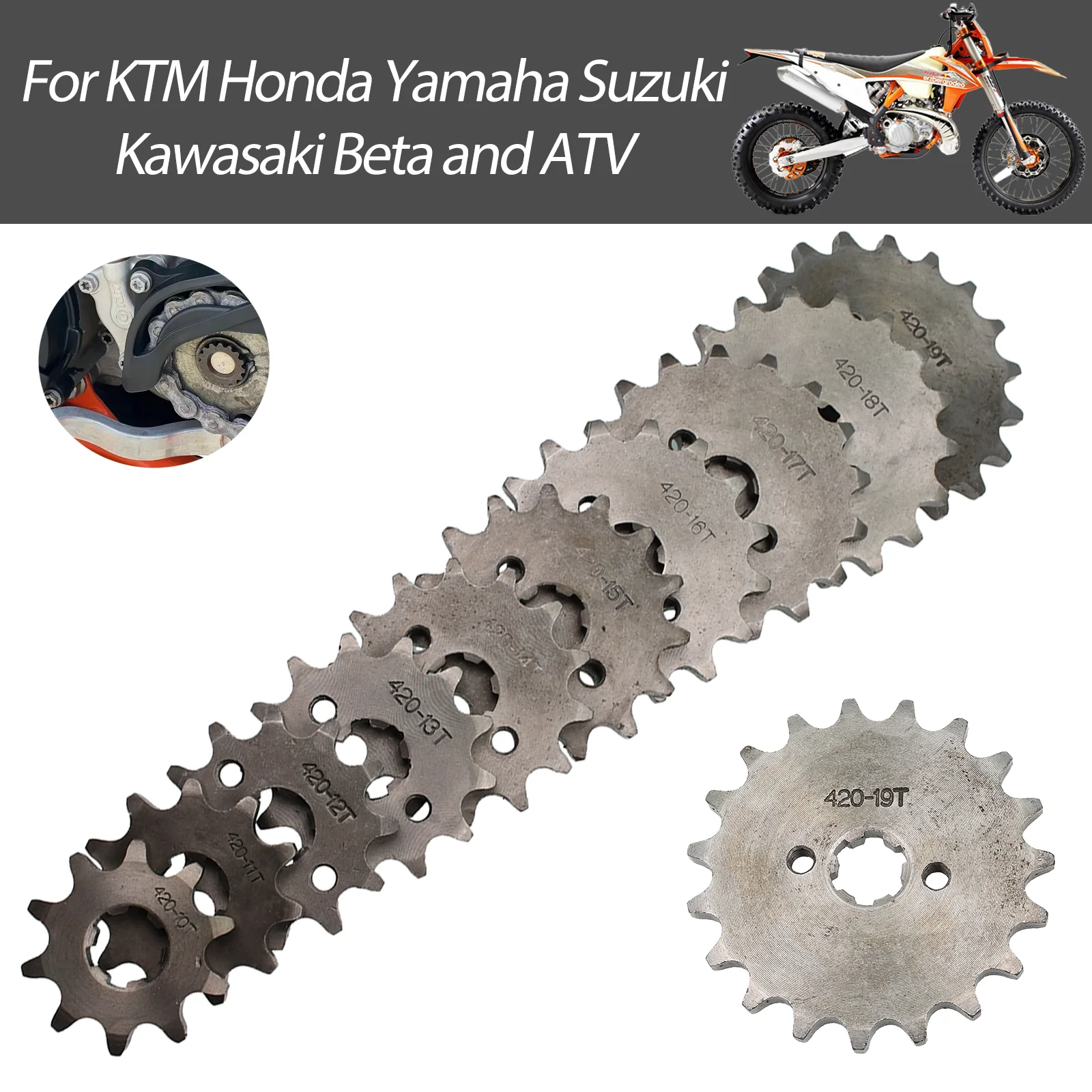 Multiple Teeth Optional 420Front Drive Sprocket Anti-Skip Wear Resistant Sprocket For Pit Dirt Bike ATV Quad Off-Road Motorcycle