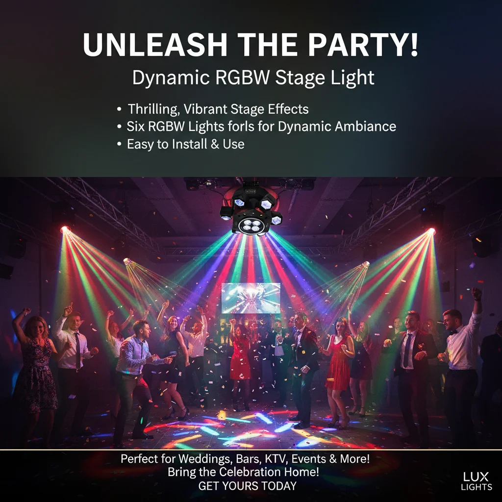 

Moving Head DJ Lights Honeycomb Stage Light RGBW 6 in 1 Bee-Eyes Effect Light 120W Support DMX-512 & Remote Stage Lighting Party