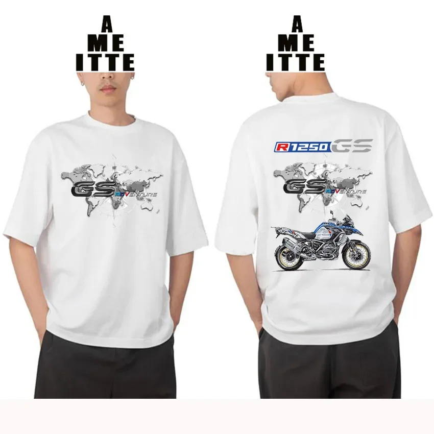 I'am A GS Overlander Tees GS Adventure Style Sport Boy T-Shirt Men Short Sleeve BM R1250 GS Motorcycle Double-Sided Print Tshirt