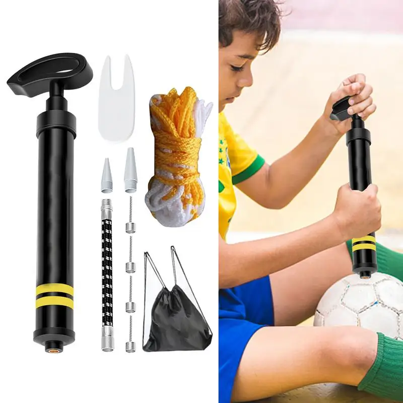 Sports Ball Hand Pump Kit Portable Soccer Pump Inflator Compact Basketball Pump Multifunction Manual Air Pump for Volleyball