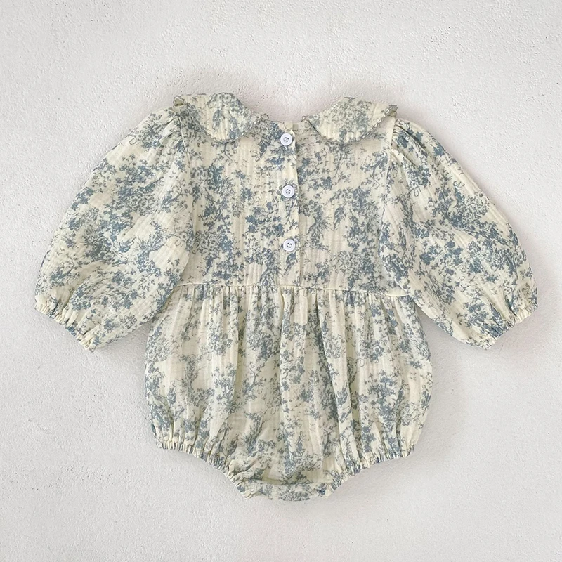 2026 Neu 0-24M Frühling Kleinkind Mädchen Strampler Langarm Baumwolle Kragen Baby Mädchen Overall Kinder Bedruckte Kleidung – Detail 2