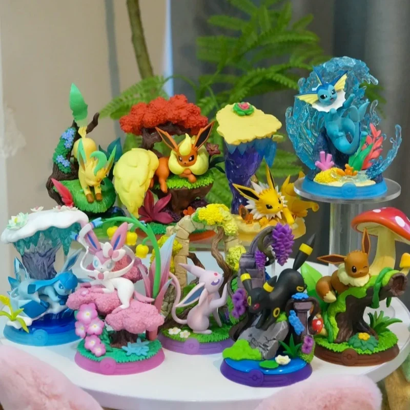 funism-本物のポケモン-eeveelution-ブラインドボックスコレクタブルフィギュアデスクトップ装飾アニメ周辺玩具ポケモンファン子供向け