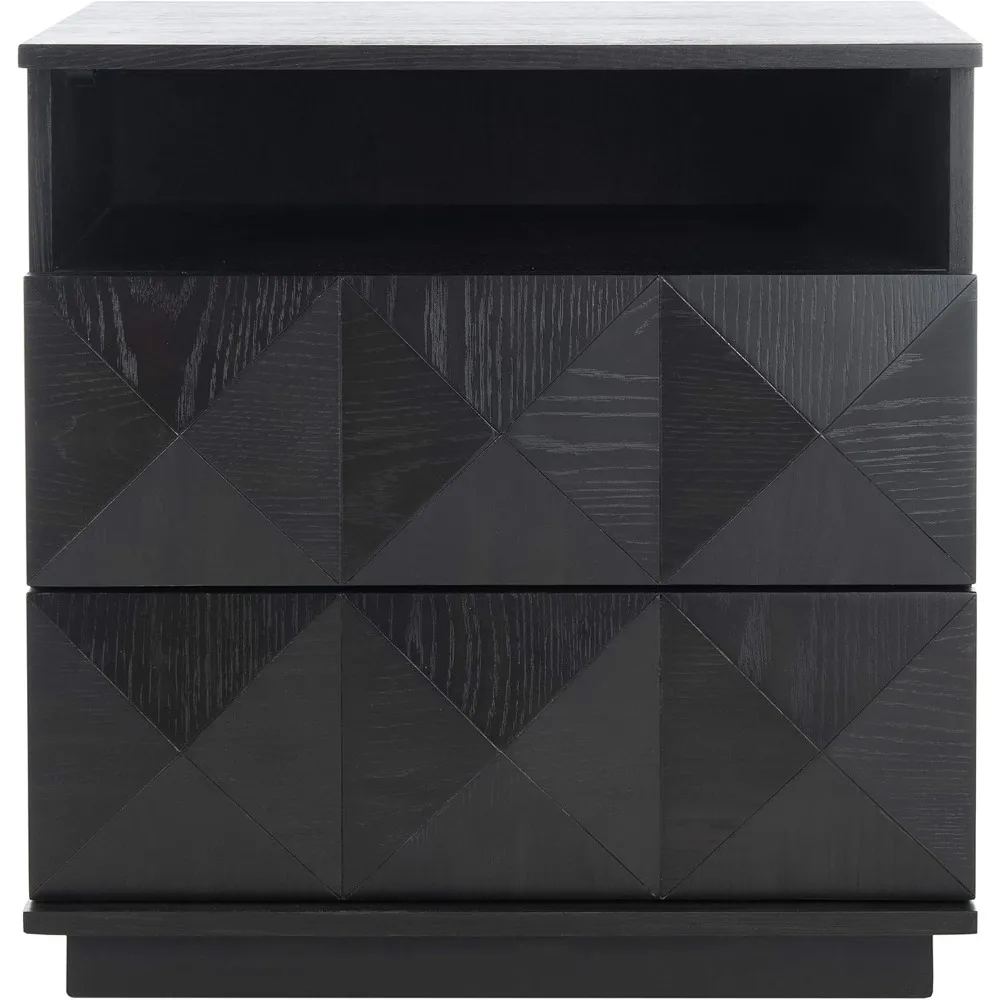 Couture Home Patty Modern Black 2-drawer Nightstand