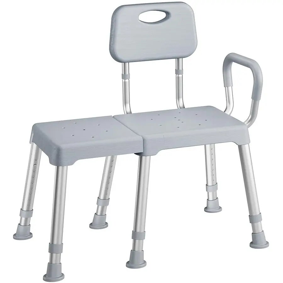 

Скамья-трансформер для ванны, усиленная скамья для душа с регулируемой спинкой, шесть противоскользящих ножек, регулируемая по высоте