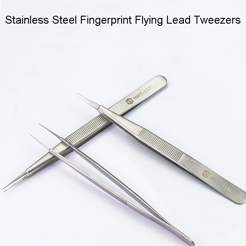 

HMT-11TI HMT-11TI-PRO Precision Stainless Steel Anti-Rust Fly Line Fingerprint Tweezers Electronic Components Phone Repair Tools