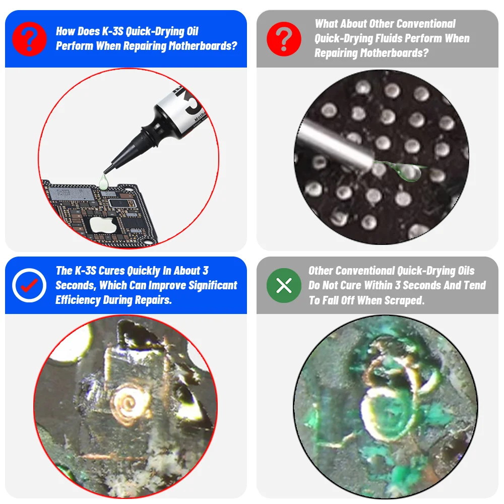 Kaisi 3S Quick-drying Solder Mask Ink UV Curing For BGA PCB Motherboard Paint Curing Insulating Protect Solder Paste Flux Oil