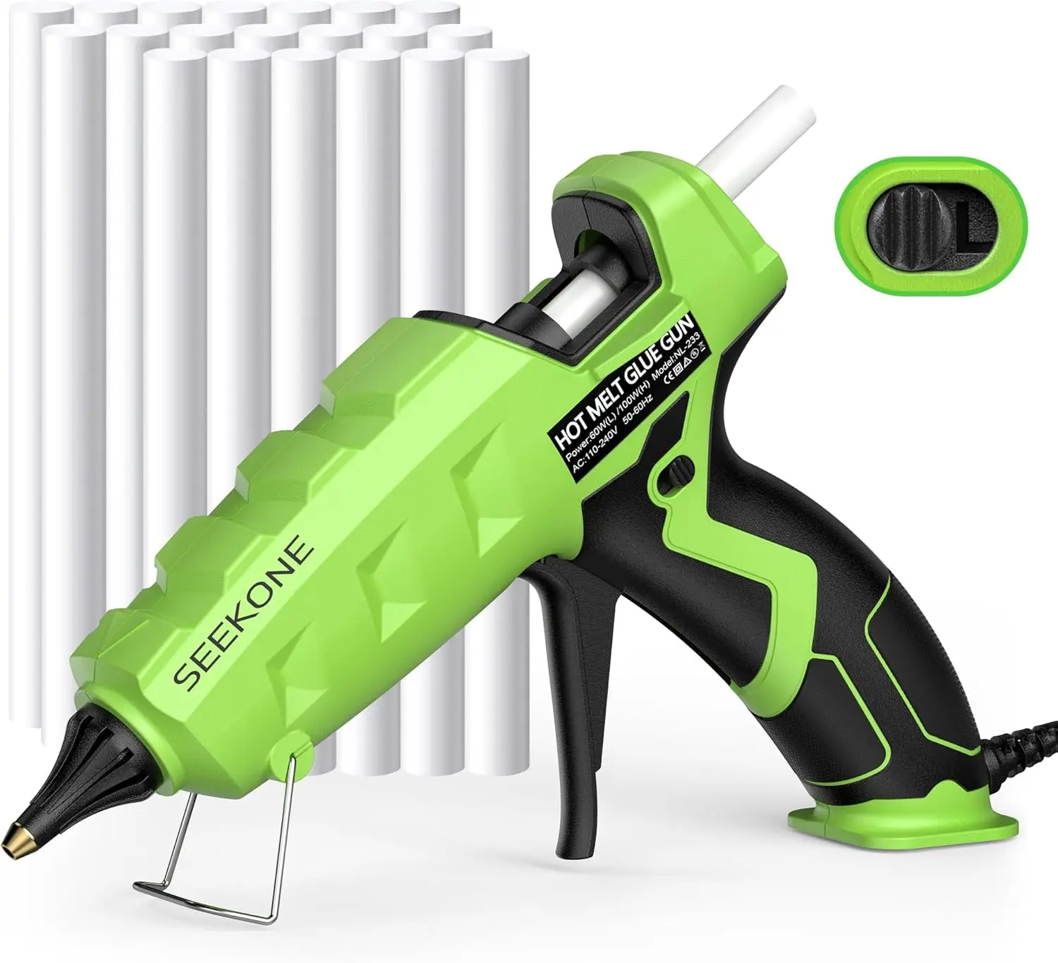 

60/100W Dual Power Hot Glue Gun with 20 Glue Sticks, Fast Heating, Heavy Duty for Home Repairs, Arts, Crafts, DIY