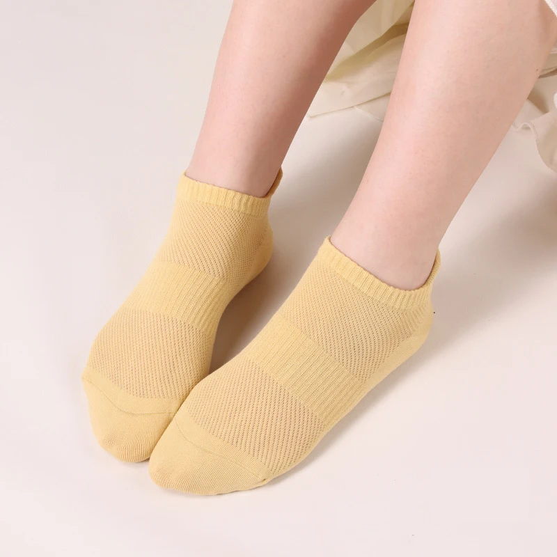 

DONGAI 1 Pairs Ankle Socks Women Anti-bacterial Breathable Mesh Combed Cotton High Quality Sokken