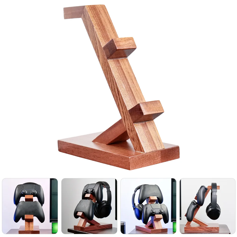 Gaming Headset Stand Controllers Displayhouder Monitor Desktop Houten Game Organizer