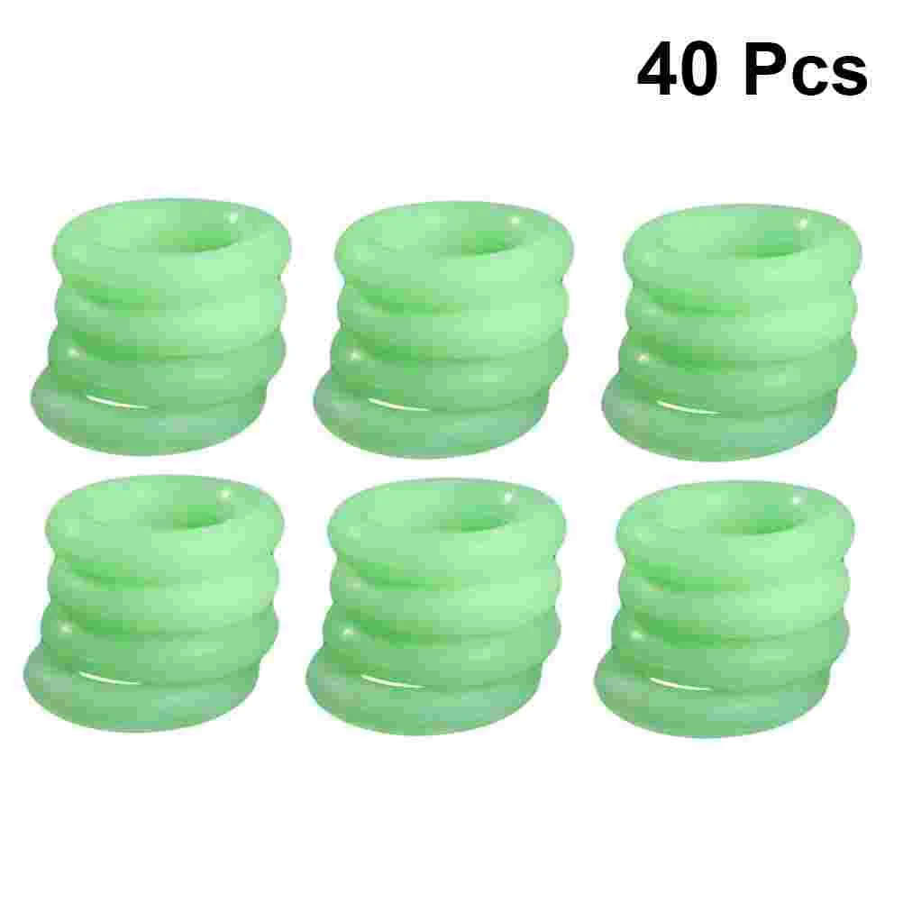 40 PCS Camping Tent Pegs Accessories Fluorescence Stake Fluorescent Ring Luminous Silicone Night Vision