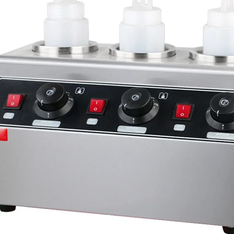 Dual Independent Temp Control Sauce Warmer Stainless Steel Double Bottle Syrup Jam Heating Machine for Milk Tea Shop view 4