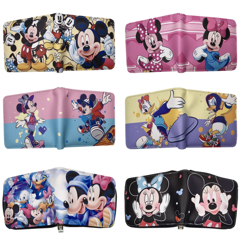 

Cute Cartoon Mickey Minnie Wallets Anime Creative Peripheral Practical Convenient Coin and Card Storage Boy Girl Purse Gifts