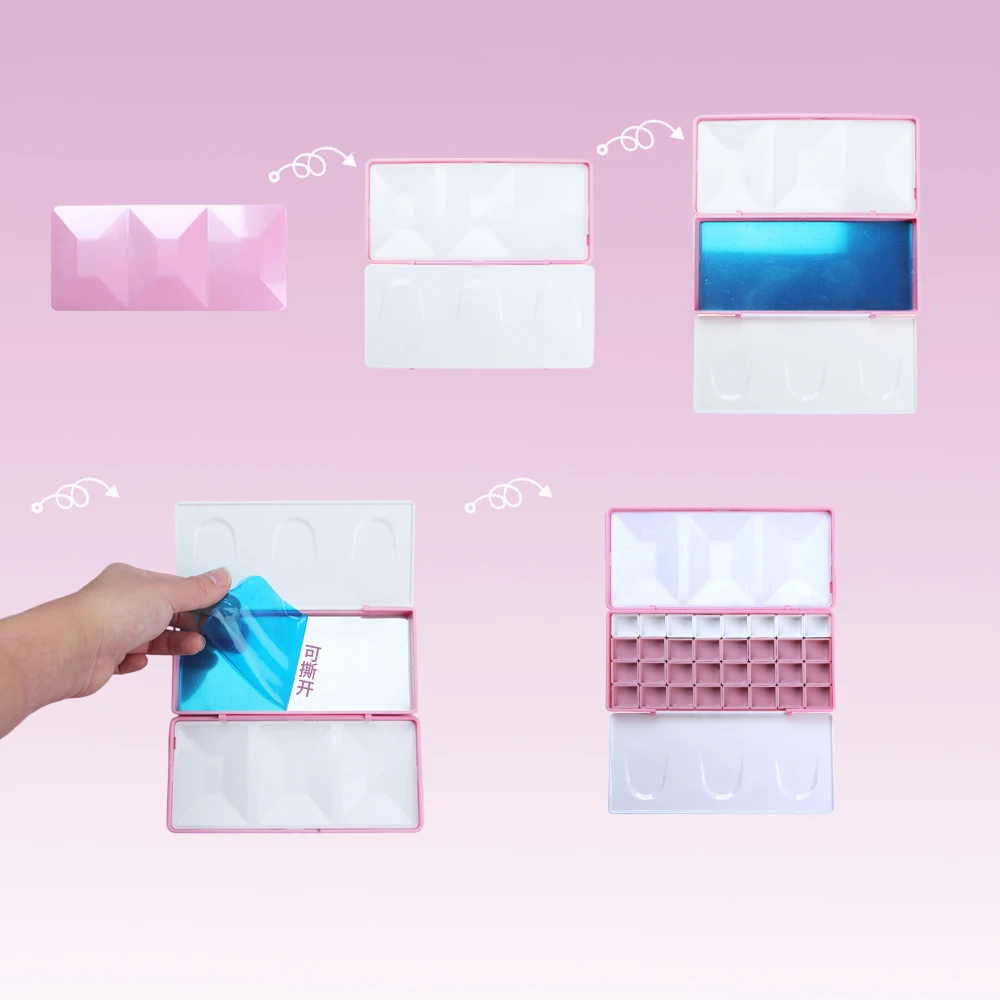 SeamiArt, 1 unidad, tamaño grande, esmalte de imitación, paleta de viaje de diamante, caja vacía, estuche de repuesto para pintura de acuarela, subpaquete, suministros de arte