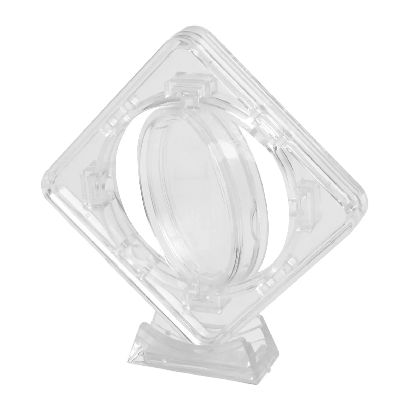 1PC Acrylic Coin Display Case With Stand Transparent Protective Box For 40mm Diameter Coin And Medal Collections