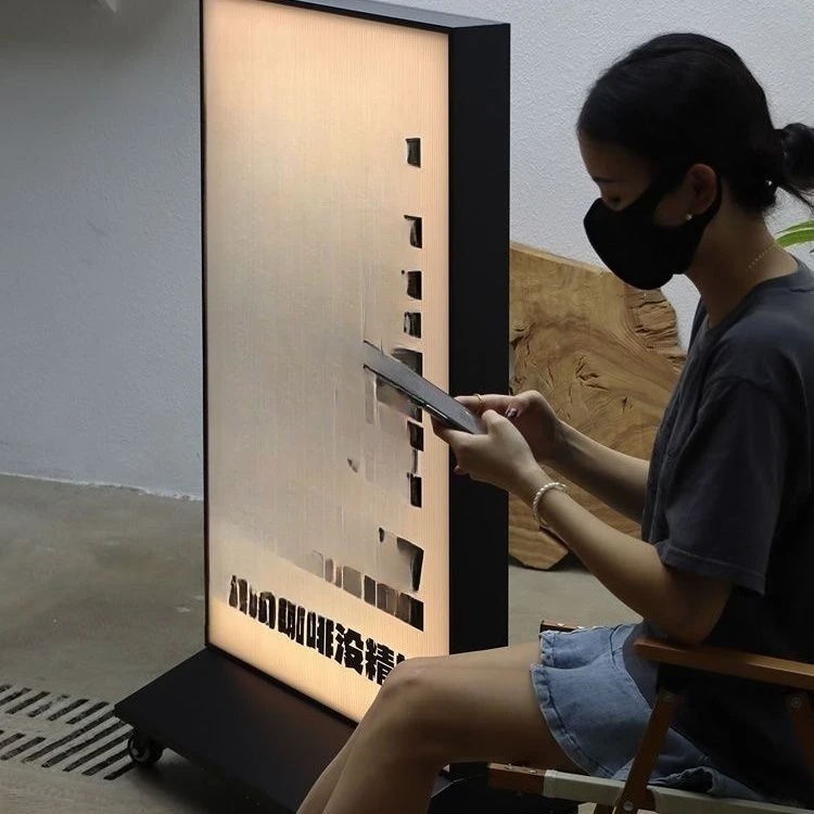 

Floor-to-ceiling soft film light box charging double-sided advertising display sign mobile vertical sign