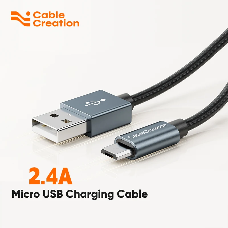 

CableCreation Short Micro USB Cable 0.5FT Grey, Micro USB to USB Cable Triple Shielded Fast Charger Cable