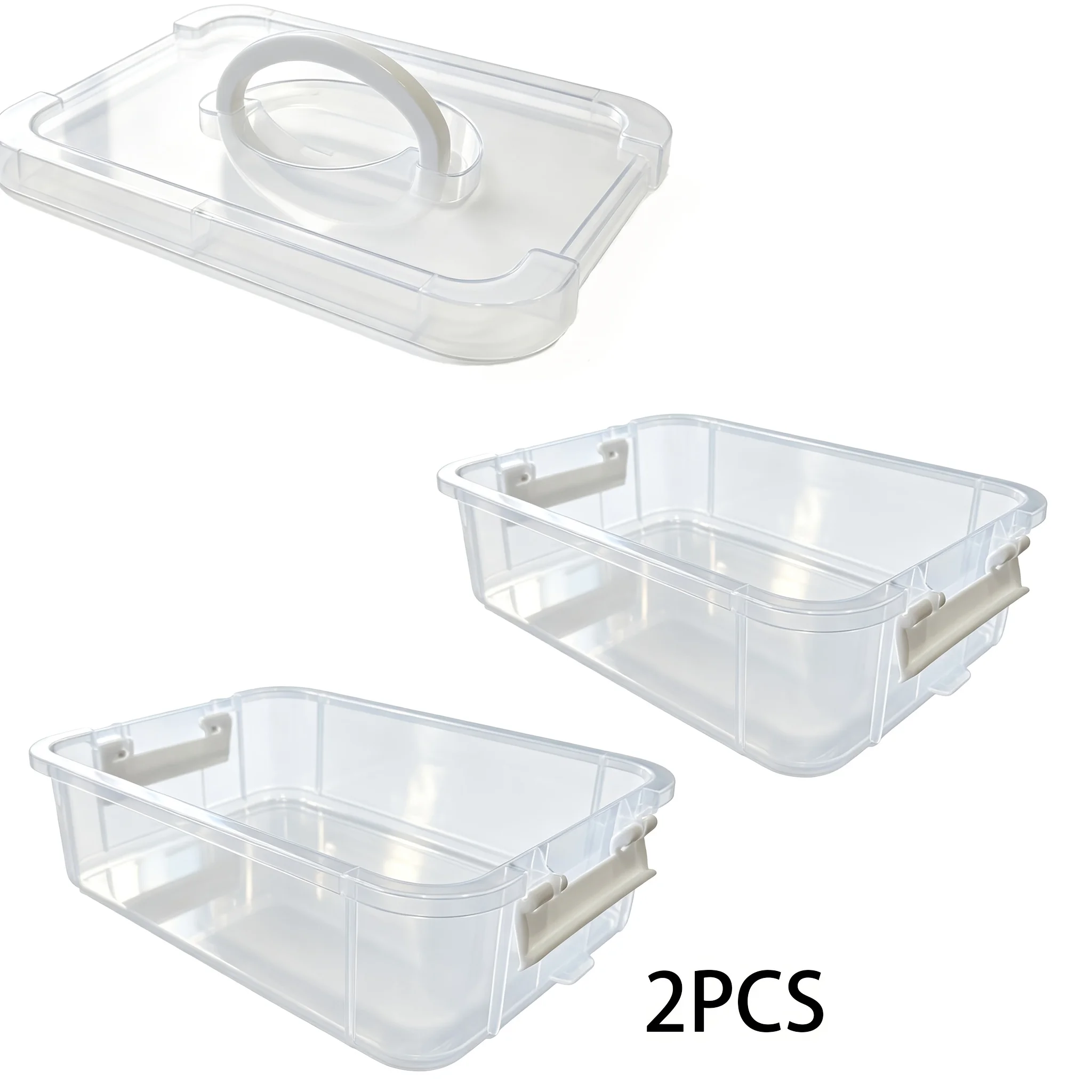 Multi-Functional Stackable Storage Box with Transparent Plastic Lid Large Capacity for Precision Needs