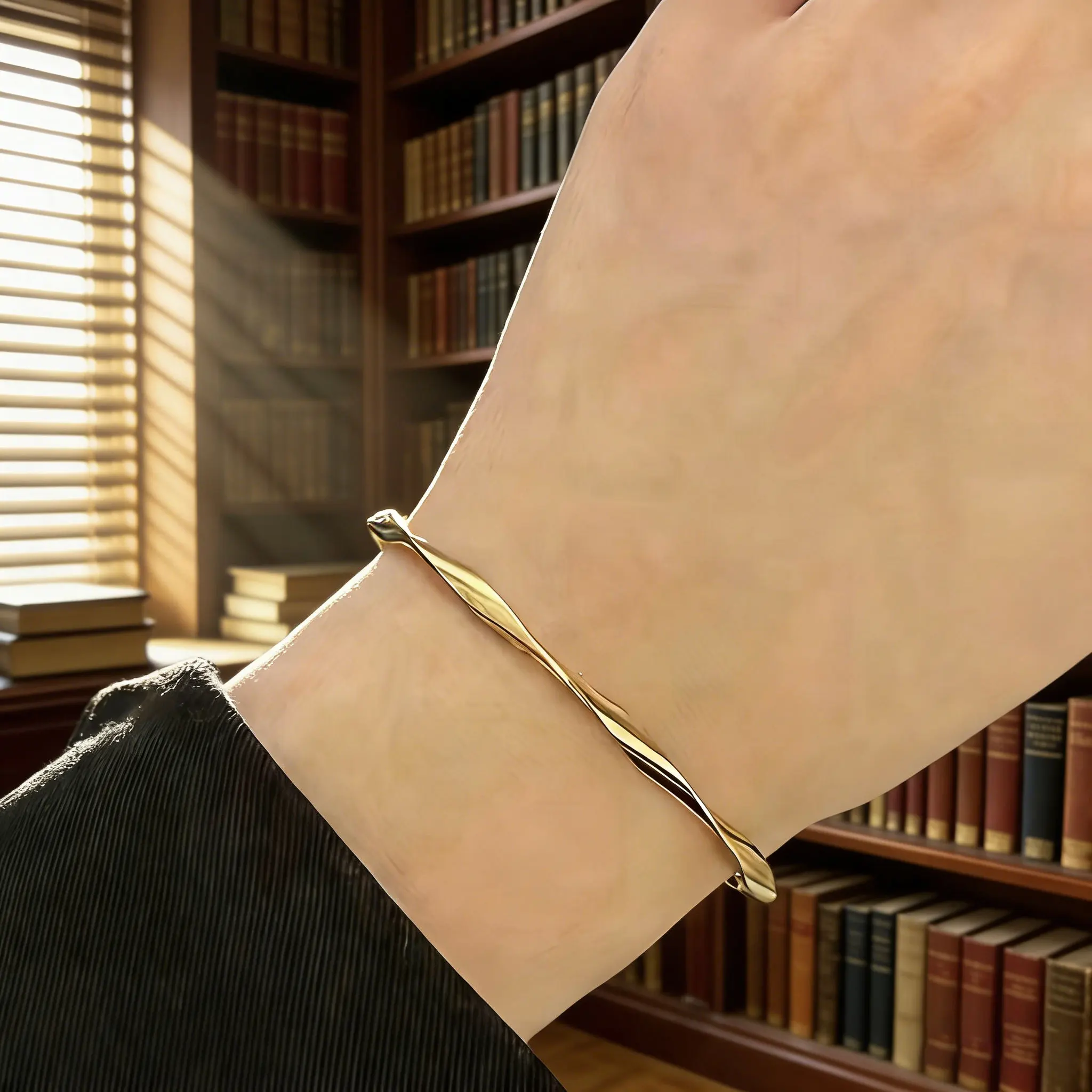 

Twisted Open Bangle for Women Adjustable Minimalist Daily Wear Jewelry