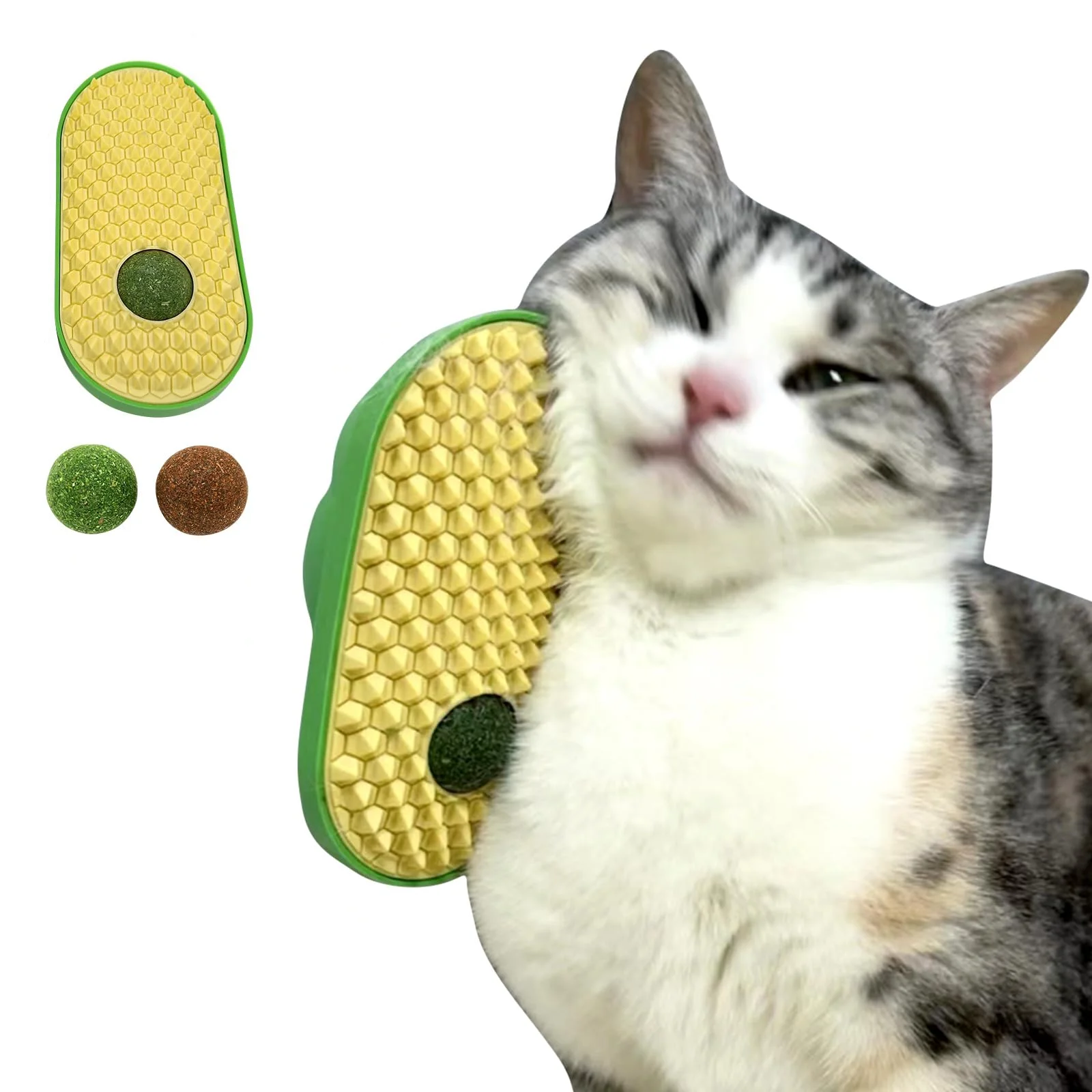 Catnip Toys Balls that Stick on Wall, Catnip Wall Balls for Cats Lick,Cat Face Scratchers, Cat self Groomer for Indoor Cats