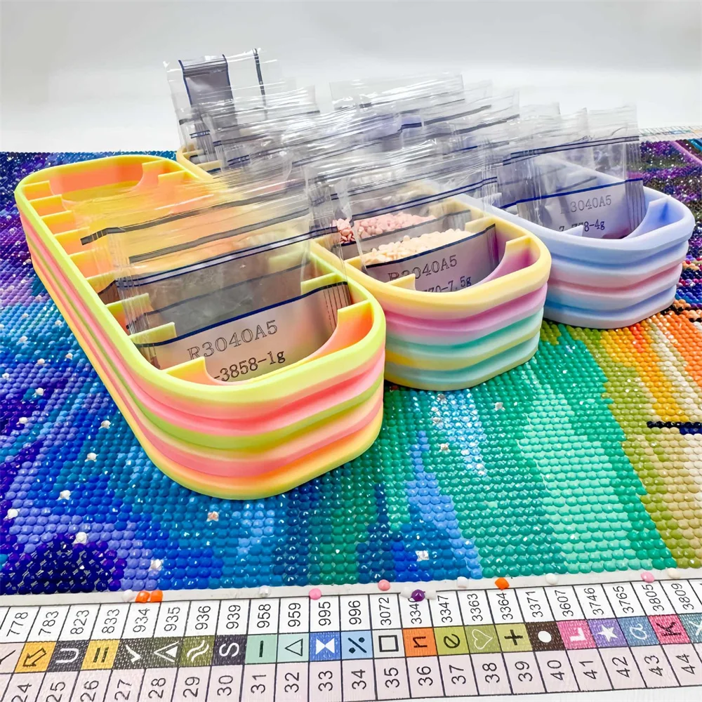 Bolsa para taladro de pintura de diamantes, caja de almacenamiento con 10 rejillas, bolsas Ziplock para arte de diamantes, almacenamiento de herramientas de pintura de diamantes, accesorios