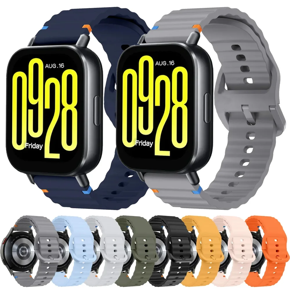 18/20/22mm Wellen-Silikonarmband für Redmi Watch 5 Active 5 Lite Huawei Watch Ultimate 2 GT Runner 2 Sports Verstellbares Uhrenarmband