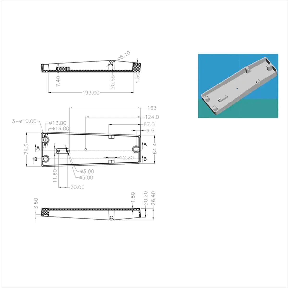 (ABYM) Guitar Effects Pedal Enclosure Foot Control Plain Aluminium Box for Band DJ Guitar Lover GEP-2 GEP2