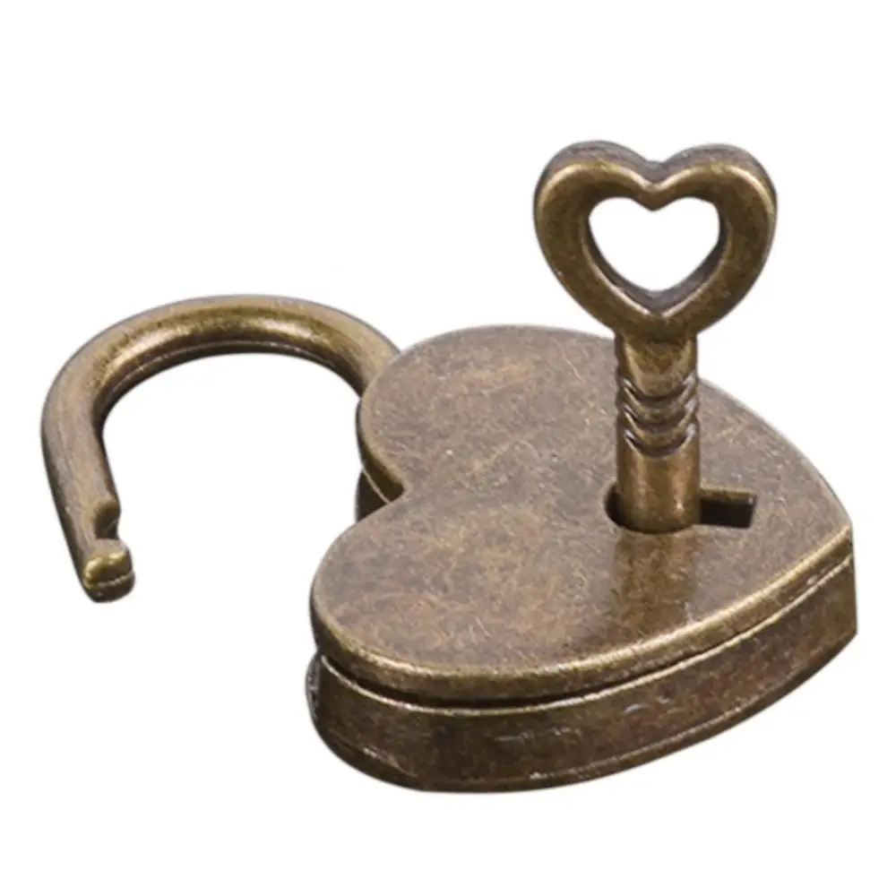 

Padlock Heart Shape Bag Padlock Suitcase Trip Luggage Box Case Mini Key Padlock