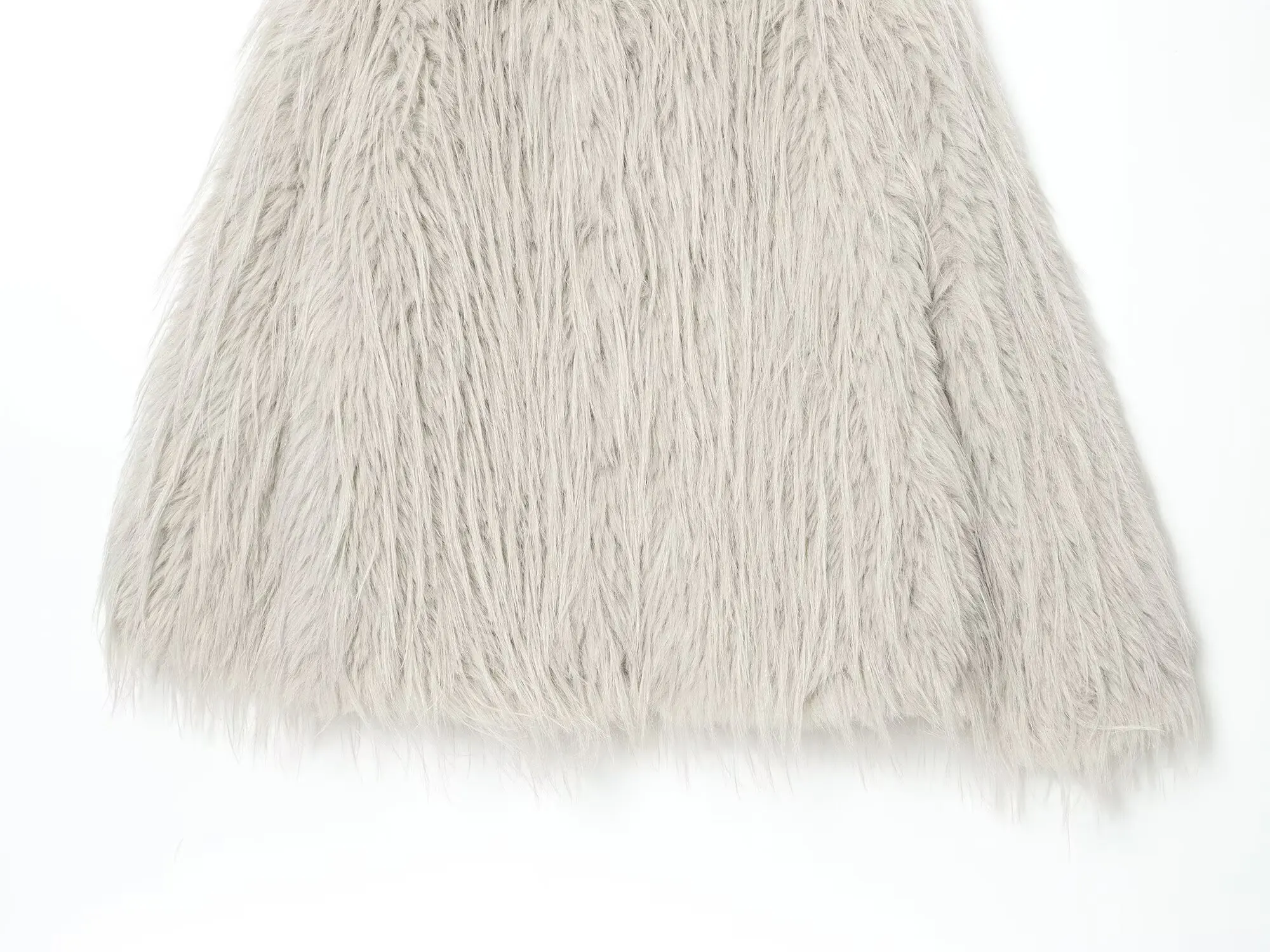 Jenny & dave, moda británica, abrigo de piel sintética para mujer, chaqueta minimalista gris claro elegante para fiesta, chaqueta de invierno para mujer, ropa para mujer