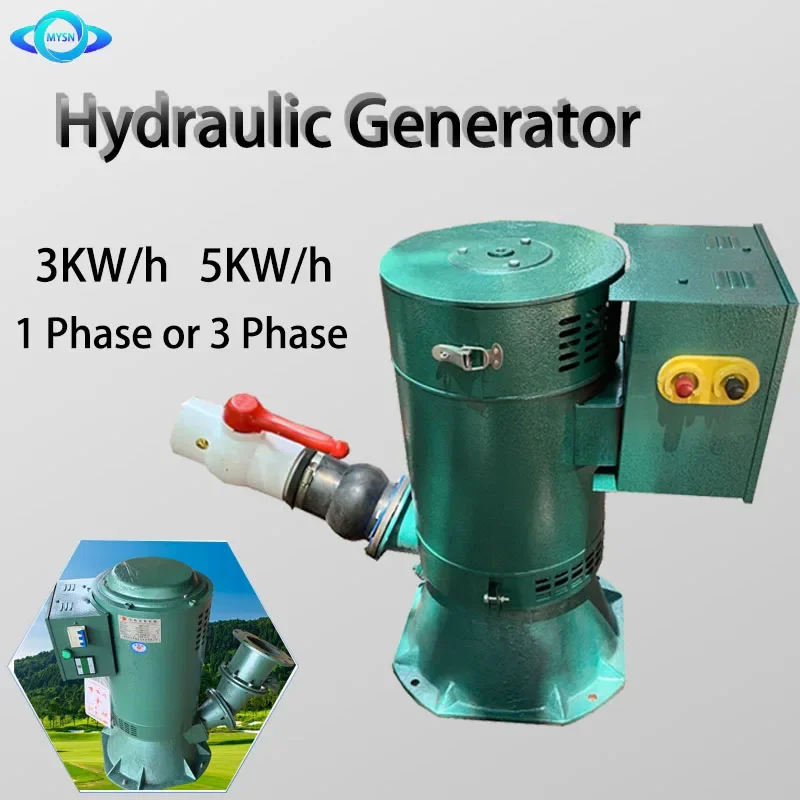 

China Factory 3 Phase 220V 380v 3KW 5KW Oblique Impact Hydraulic Water Generator Hydraulic Generators Kit 5000W Water Turbine