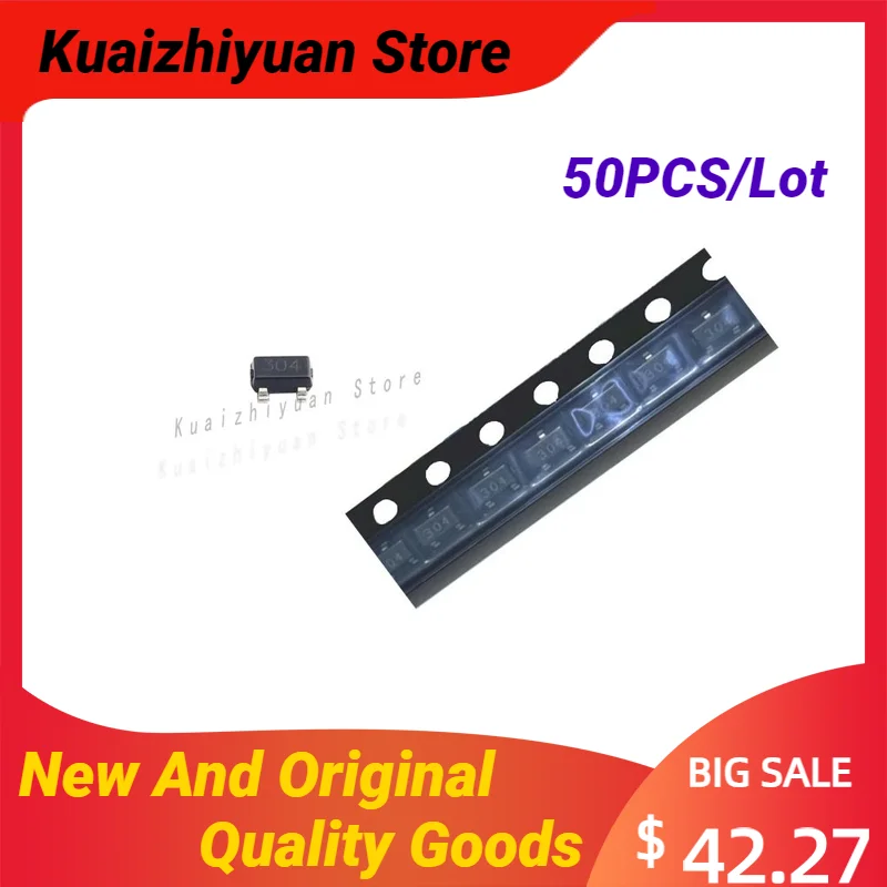 

50PCS/Lot New And Original A1304ELHLX-T A1304ELHLX A1304 304 SOT23-3 Hall Effect Sensor 3.3V Quality Goods