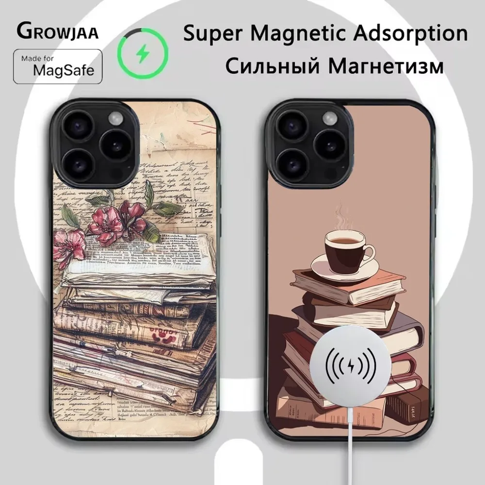 

Read Books illustration Phone Case For iPhone 16e,16,15,14,13,12,11,Plus,Pro,Max,Mini Magsafe Magnetic Wireless Charging