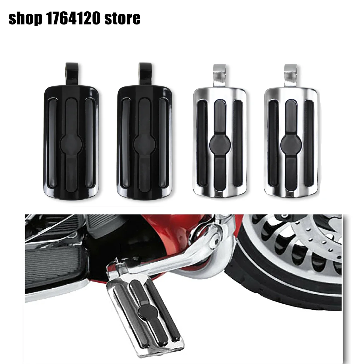 

Motocycle 10mm Highway Foot Pegs Footpeg Footrests Black Chrome For Harley Electra Glide Road Glide Sportster XL883 1200 Softail