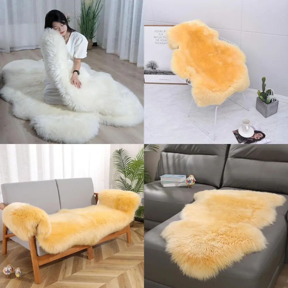 

Sheepskin Rugs, Plush Wool Fur for Home Decor, Sofa, Chair, Pet Bedding & Prayer Mats