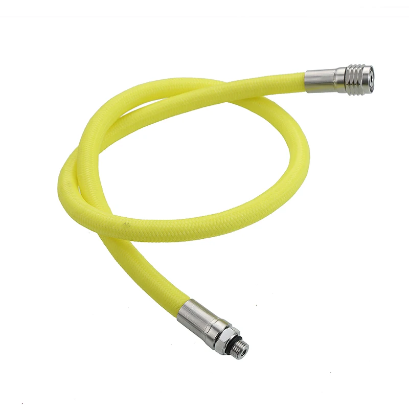 SCUBA Diving Regulator Low Pressure Braided Hoses Yellow Octopus Hose 95cm with Stainless Steel Fittings