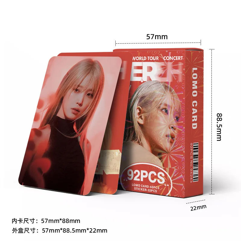 92Pcs/Set Kpop Idol Girl New Album HEREH Series High Quality Lomo Cards HD Printd Photocards Stickers Lee Ji Fans Gifts Collect