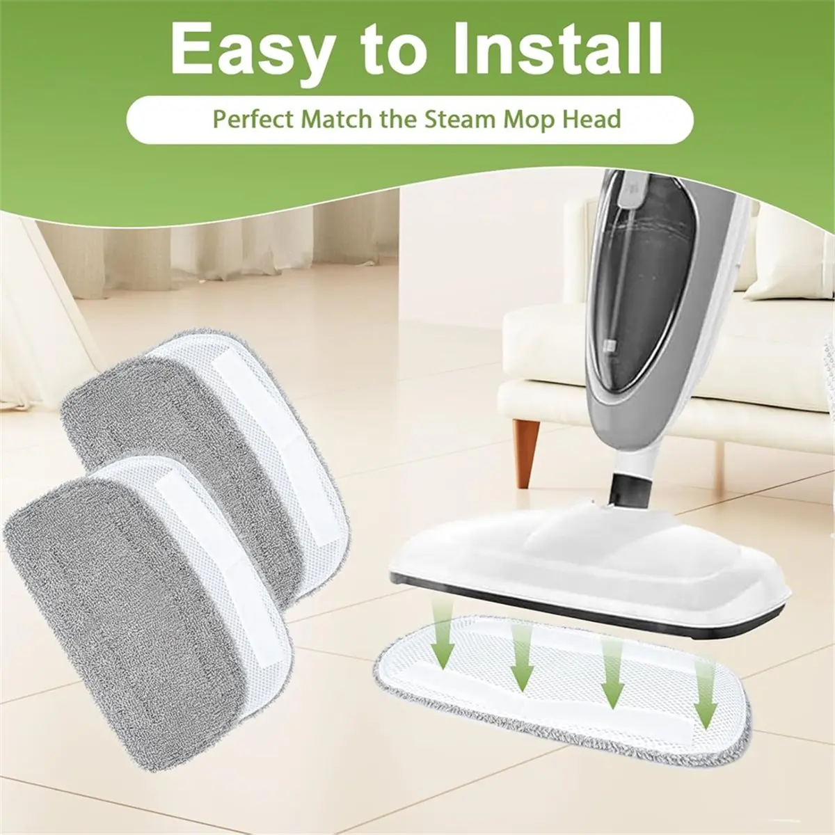 GorFanty GF-6610B/GF-6610, Neugo NE033/NE033M 및 Mxnsewr 스팀 청소기용 스팀 청소기 패드 6팩, 세척 가능한 극세사 천