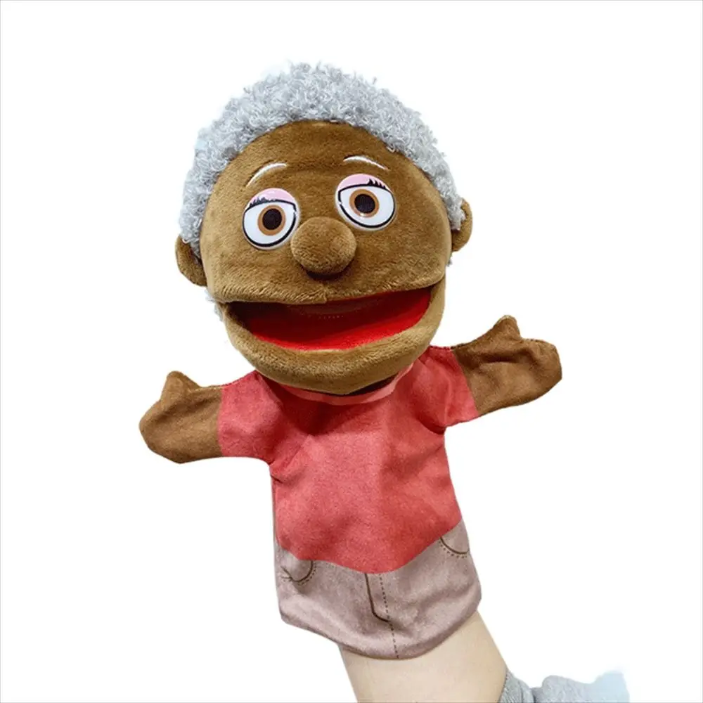 Juguetes interactivos para padres e hijos, marioneta de mano educativa de mano de piel negra, marionetas de mano, muñecos de dedo