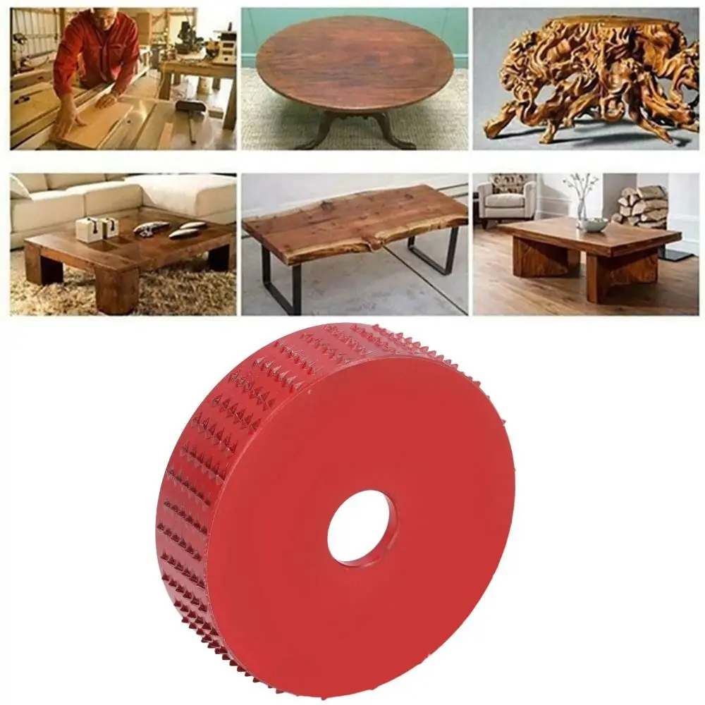 

High carbon steel Wood Carving Disc Silver Red Grinding Wheel 5/8" Arbor Quick Rough Cutting Angle Grinder Attachment