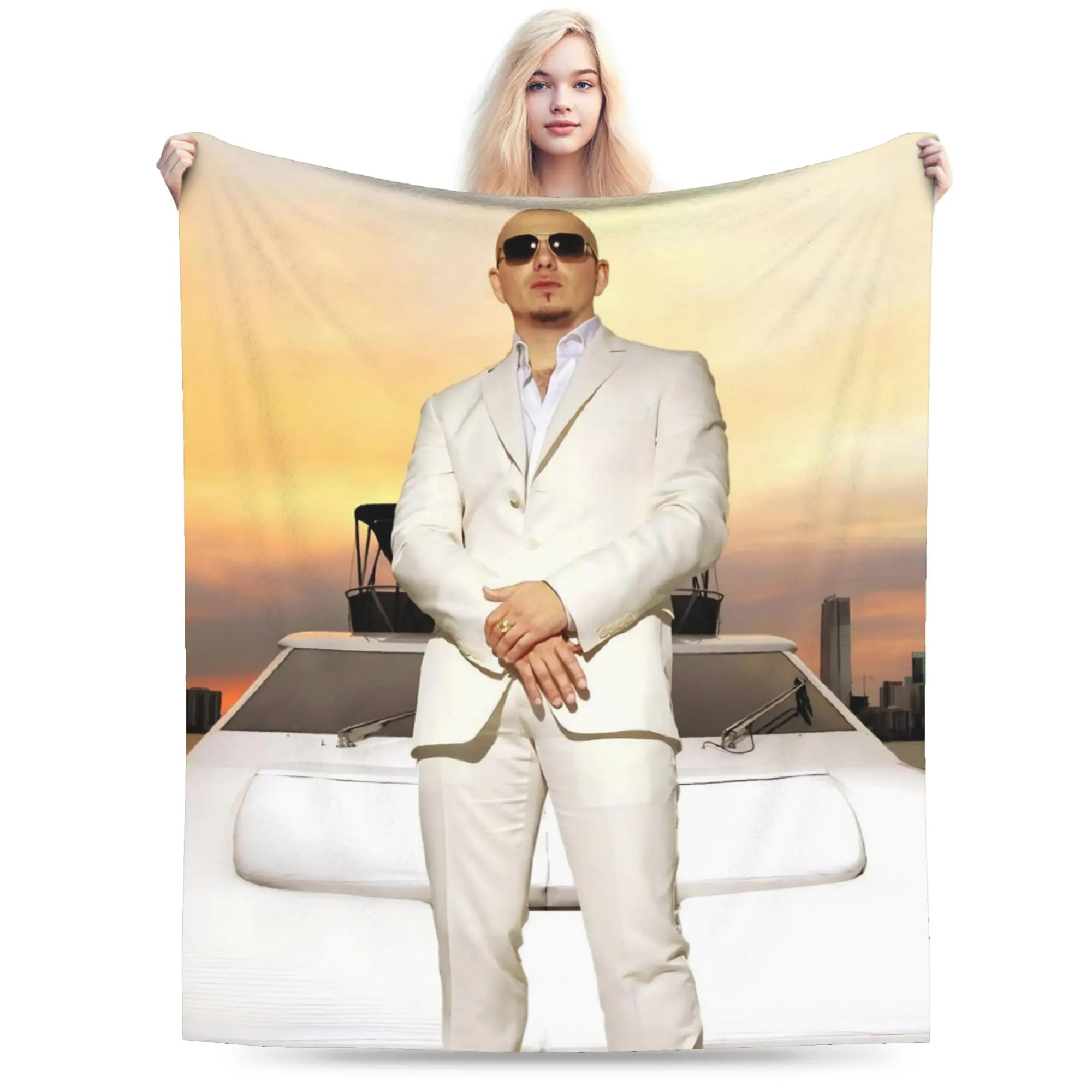 Pitbull On Tour Mr Worldwide  Accessories Blanket Ultra-Soft Coral Fleece Plush  Throw Blankets Relax Rug Piece