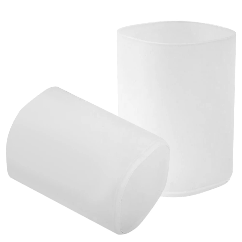 

2pcs Pen Holder Desk Organizer White Matte Storage Box Pencil Stationery Creative Office Supplies Student Use Plastic Material
