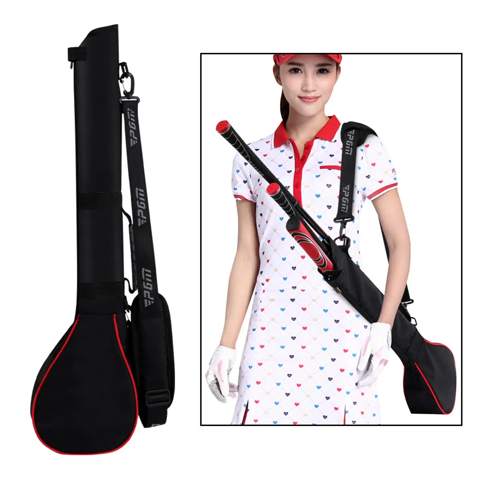 Foldable Golf Bag Zippered Clubs Cover Driving Range Golf Accessories Golf Bag Detachable Shoulder Strap Carry Handle
