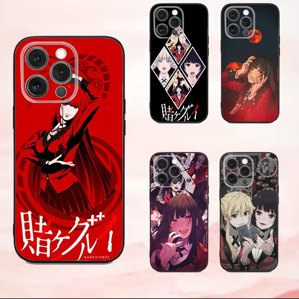 

Kakegurui Anime Phone Case For iPhone16,se4,15,14,13,12,11,Pro,X,XS,Max,XR,Plus,Mini Soft Black Cover