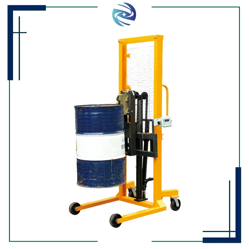 

Factory Directly Sell Hand Drum Lifter 450kg Carrier Loader Manual Oil Drum Lifter Stacker With Safety Clamp System