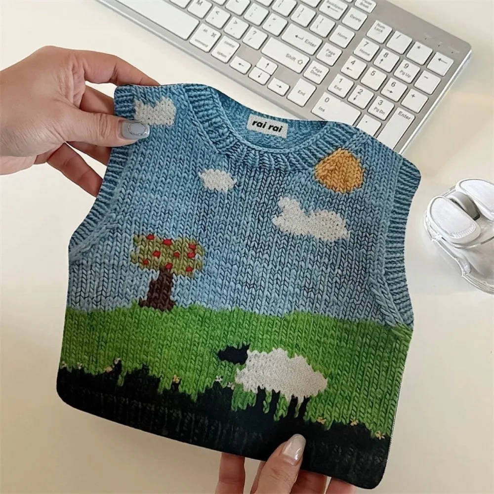 Simulated Printing Knitted Sweater Mouse Pad Anti-Slip Desk Sweater Mouse Mat Cartoon Rubber Keyboard Mice Mat Office Supplies