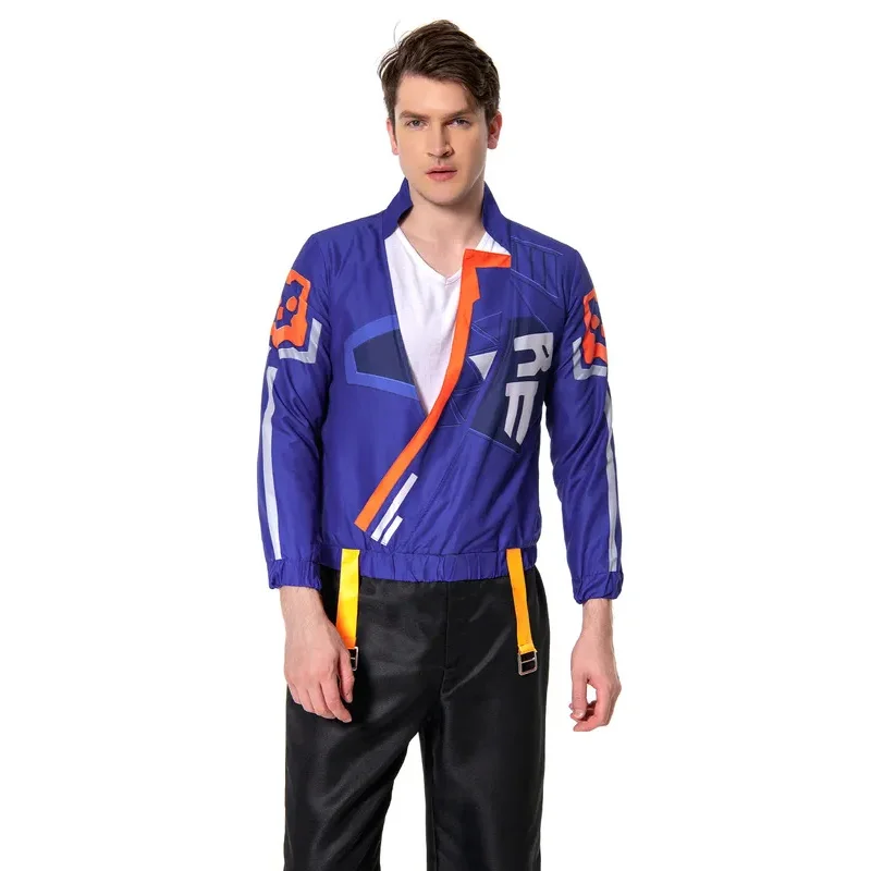 

dd54Valorant Yoru Косплей Костюм Пальто Одежда Для Взрослых Синяя Куртка Детские Топы Для Ролевых Игр Пальто Хэллоуин Карнавальная Вечеринка Маскировка