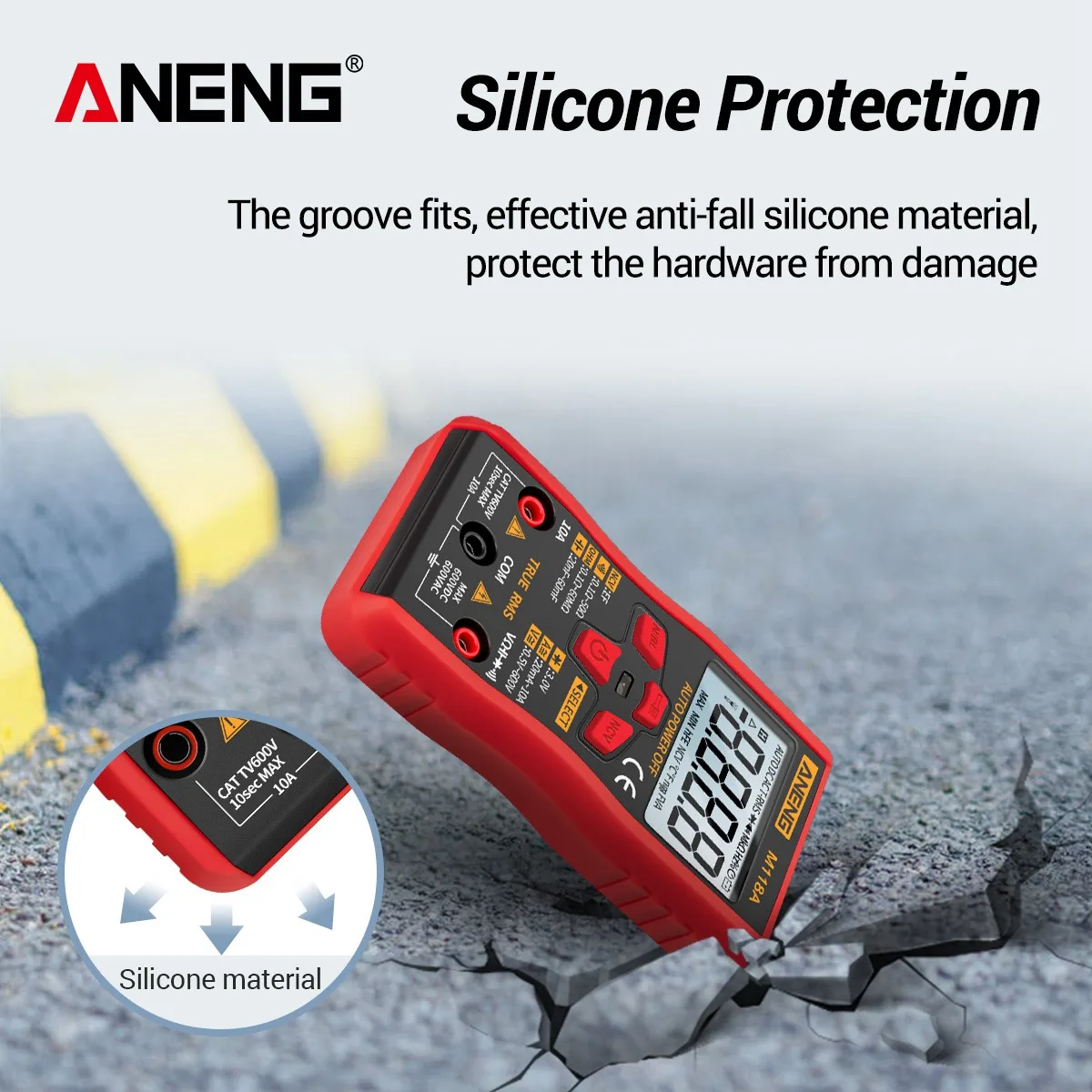 

M118A Mini Digital Multimeter Automatic True RMS Tester 6000 Counts Auto-Ranging Transistor Voltage Meter