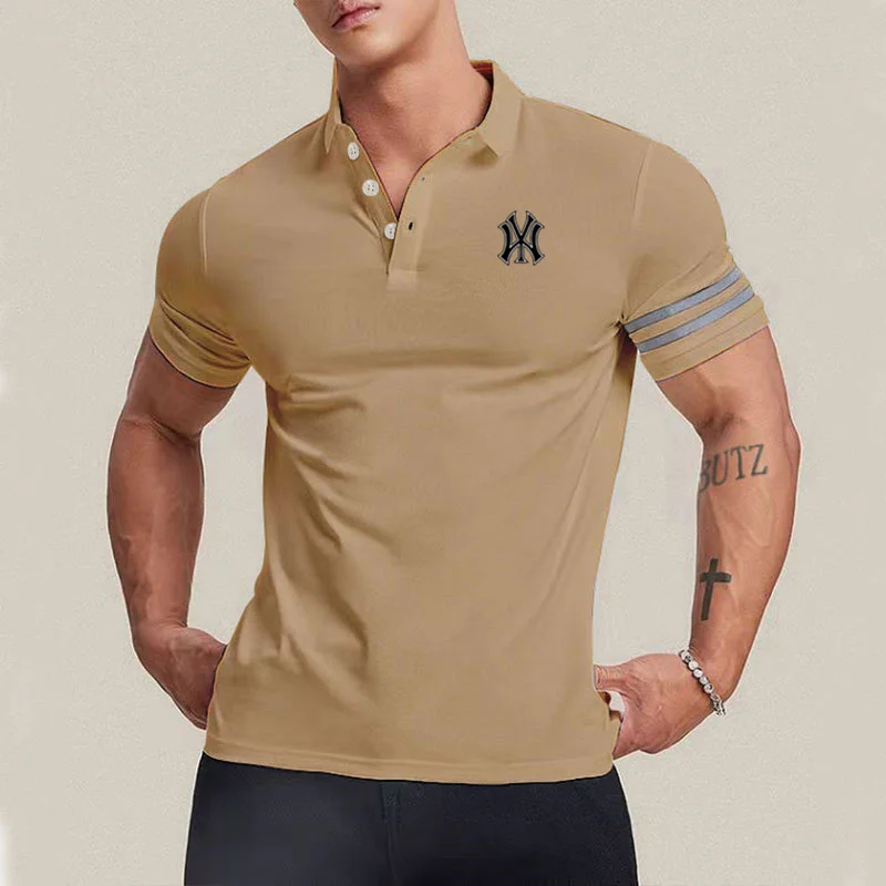 

2024 Summer men's clothing printed short sleeve business fashion polo shirt Breathable casual sports T-shirt golf top